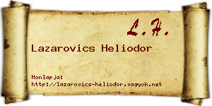 Lazarovics Heliodor névjegykártya